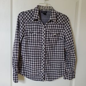 Lucky Brand plaid western top. Size Small